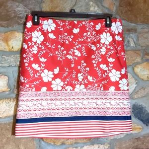 Ann Taylor loft Red floral skirt